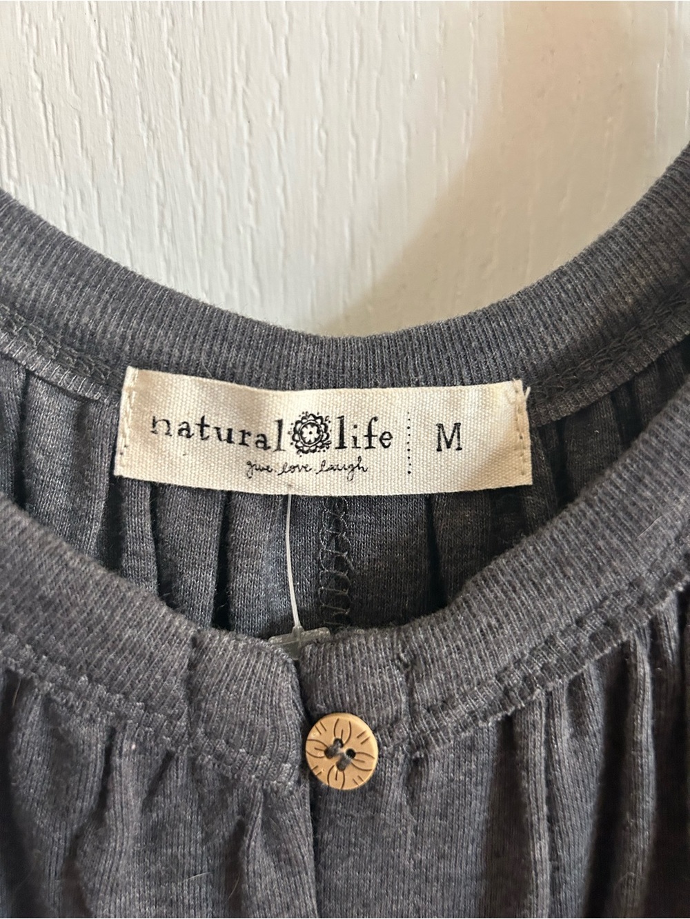 Natural life Slate Gray Button-Front Spaghetti Strap Tank - size medium - Picture 2 of 7